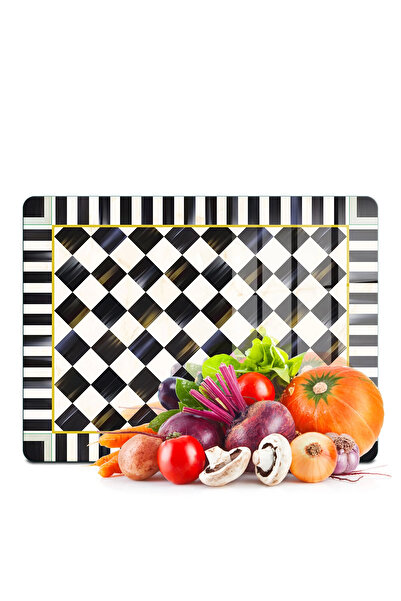 Decovetro Cam Kesme Tahtası ve Sunumluk MacKenzie Desenli 30x40 cm