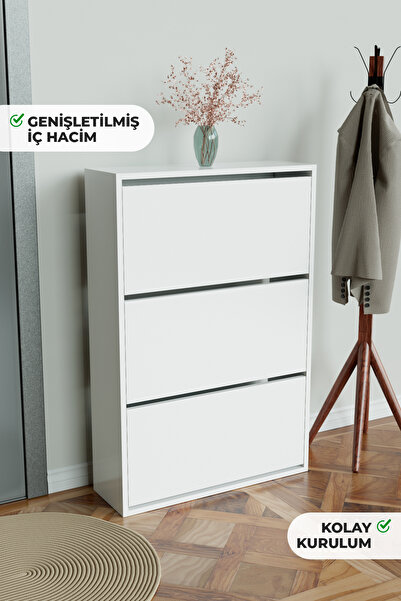 Hediyeler Kapında 3 Bölmeli Liovian Düşer Kapak Ayakkabılık