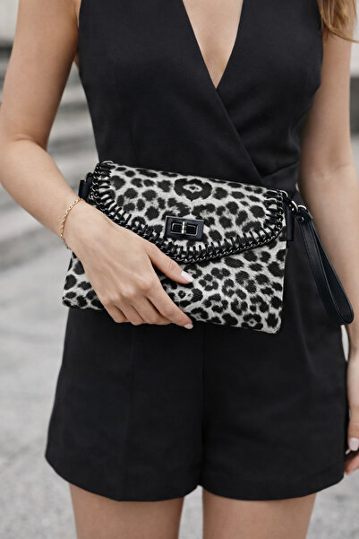 BONİTA Women's Shoulder Bag Envelope Model with Beaded Design