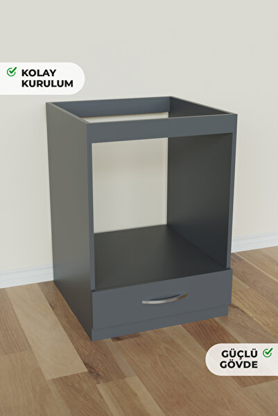 Hediyeler Kapında Antrasit Ankastre Dolabı Mutfak Ankastre Modül Ocak Dolabı
