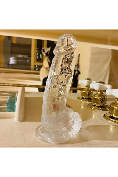 Joytoy Şeffaf Jel Dildo Yapay Penis Vajinal Anal Vibrator