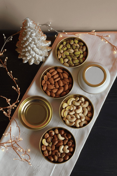 Sarkap Home 6'lı Krem - Gold Çerezlik Seti