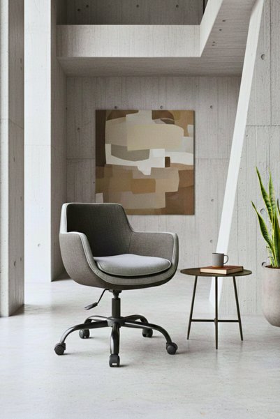 Bürocci Comfort Metal Ayaklı Çalışma Koltuğu- Gri Kumaş-2244t1110