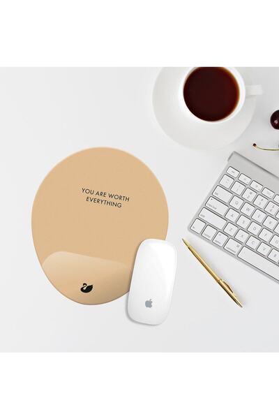 Özer Store Yavruağzı You Are Worth Everythink Овална подложка за мишка с подл...