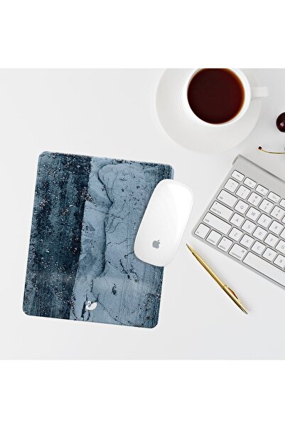 Özer Store Lacivert Taş Desenli Bilek Destekli Dikdörtgen Mouse Pad Mouse Alt...