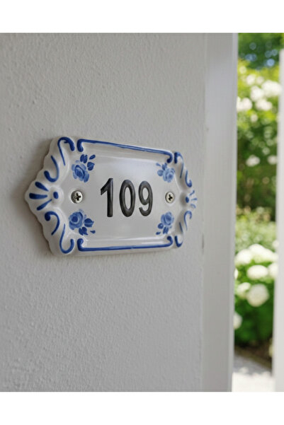 Karan Porselen El Boyaması Porselen Kapı Numaralık (istenilen numara-isim yaz...