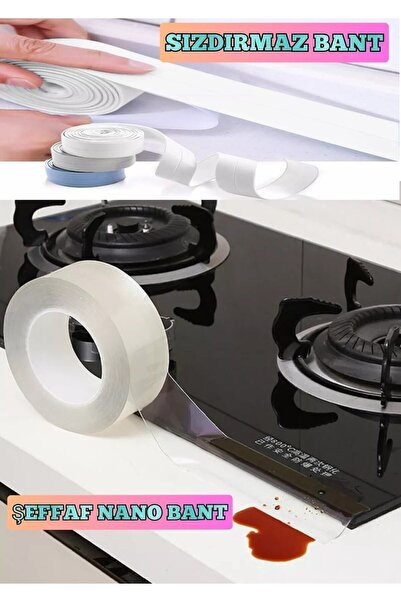 bluvex Şeffaf Su İzolasyon Bandı - 5 Metre - Duşakabin Lavabo Mutfak İçin Güç...