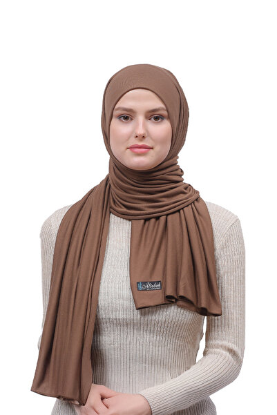 Altobeh شال حجاب ممشط بلون الشوكولاتة الداكنة