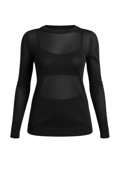 Retrobird Transparan Fit Knitwear Sweater Women Black
