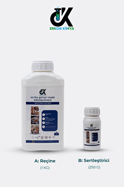 ERKON KİMYA Ultra Şeffaf Tamir Döküm Epoksi - Masa & Sehpa Tamir Epoksi