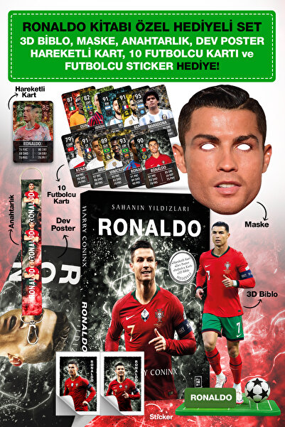 Parodi Yayınları Ronaldo Futbol Kitabı Hediyeli Set - 3D Biblo, Maske, Anahta...