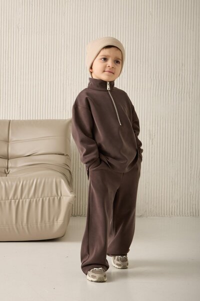 ŞEYMA COŞKUN Yarım fermuarlı takım Kahve