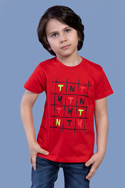 Toontoy Tricou cu mânecă scurtă și guler rotund, imprimat, pentru băieți - 12910