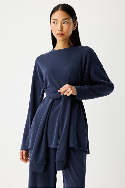 ŞEYMA COŞKUN Bağlama Detaylı Takım Lacivert