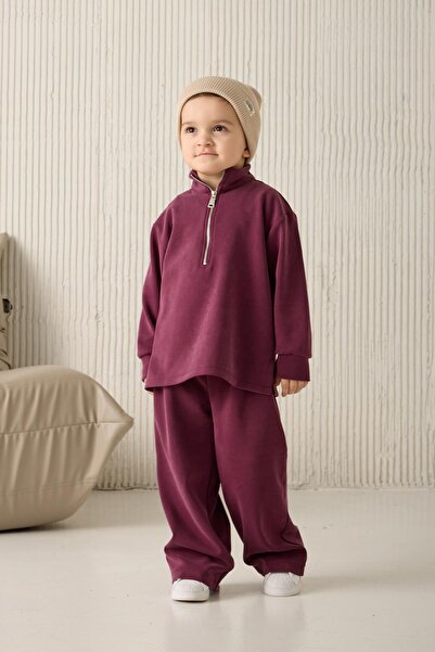 ŞEYMA COŞKUN Yarım fermuarlı takım Mürdüm