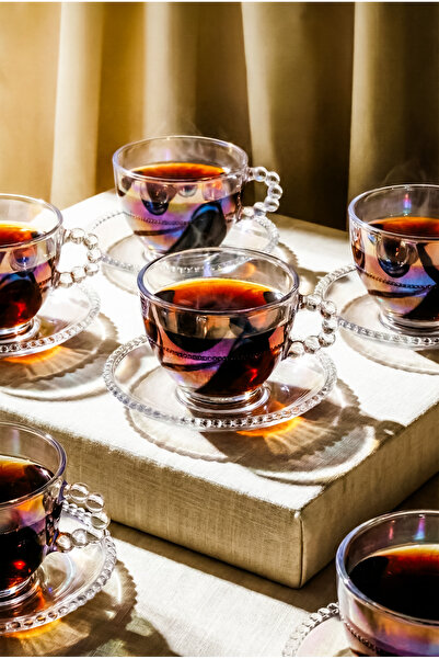 Perotti Boncukbağı Luster 6 Kişilik 200ml Cam Çay Fincanı 17063