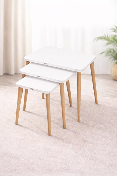 eos mobilya NATUREL 3 LÜ ZİGON SEHPA