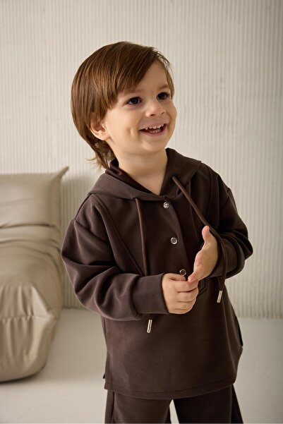 ŞEYMA COŞKUN Çıtçıtlı Takım Kids Kahve