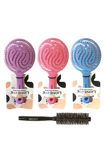 Tarko Βούρτσα μαλλιών Lionesse Στρογγυλή Μωβ, Ροζ, Μπλε και Βούρτσα Στεγνώματ...