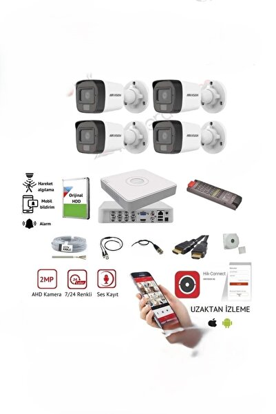 Hikvision Haikon 4 Kameralı Güvenlik Paket Set Hdd Dahil