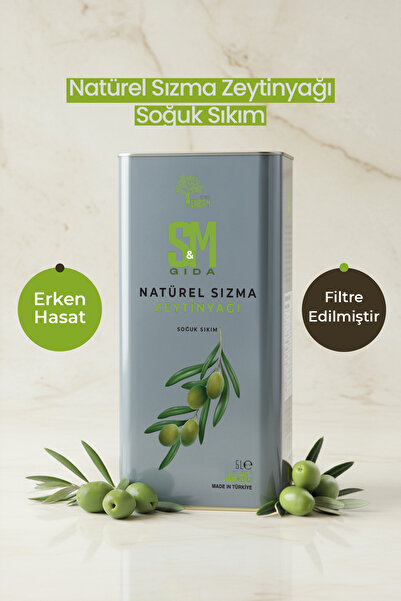 Soylu Mercan Zeytinyağı Erken Hasat Soğuk Sıkım Natürel Sızma 5 L Teneke – Mu...