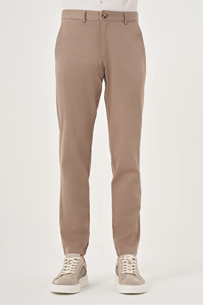 Morven Erkek Vizon Yazlık Pamuk Yan Cep Slim Fit Chino Pantolon