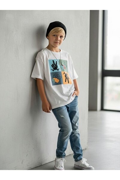 Zekids Βαμβακερό μπλουζάκι με σχέδιο για αγόρι