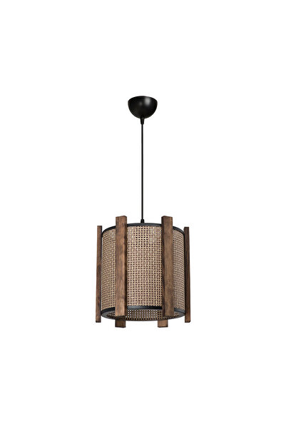 Modelight Lidya Sarkıt Ahşap & Kahve Artı Desen Kumaş