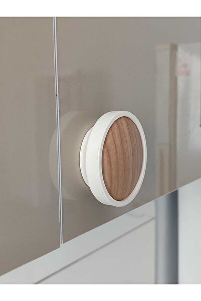 KAYRA LEATHER CRAFT Zatrun Drawer Handle Knob Wooden Patterned Moonstone Kitc...