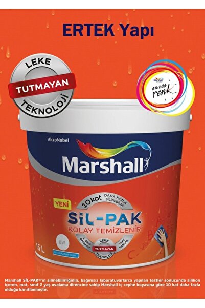 Marshall Sil-pak Leke Tutmaz Duvar Boyası 15 lt - (20 kg) Kırık Inci