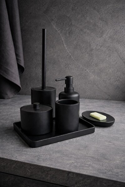 Gedy Brenda 6 Parça Banyo Aksesuar Seti Mat Siyah