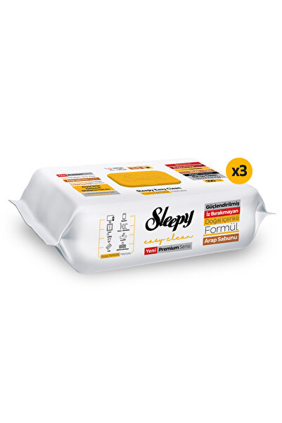 Sleepy Easy Clean Premium Arap Sabunu Katkılı Yüzey Temizlik Havlusu Mendili 3x100 (300 Yaprak)