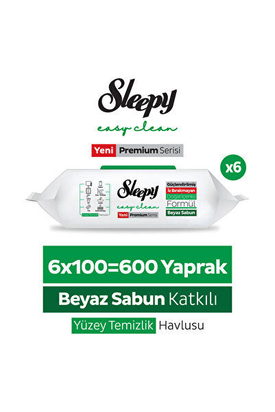 Sleepy Easy Clean Premium Beyaz Sabun Katkılı Yüzey Temizlik Havlusu Mendili ...