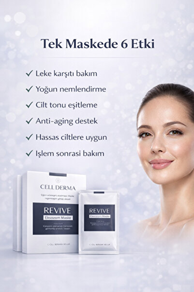 CELLTERMI REVIVE LEKE MASKESİ - Eksozomlu Probiyotikli Cilt Maskesi - 5’li pa...
