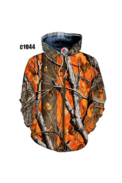 HT Outdoor Orange Tree Pattern - Zippered Personality Sports Jacket