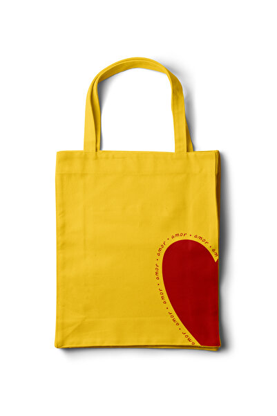 INKD Gabardin Bez Çanta – Amor Yarım Kalp Tasarım - 35x40