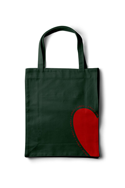 INKD Gabardin Bez Çanta – Amor Yarım Kalp Tasarım - 35x40