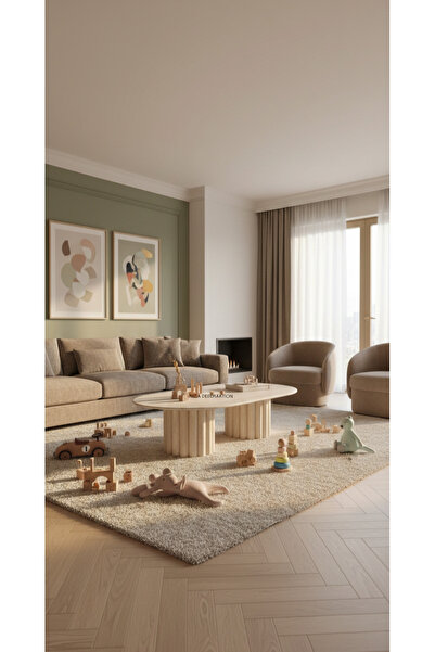 niza dekorasyon DOĞAL TRAVERTEN PAPATYA AYAK ORTA SEHPA