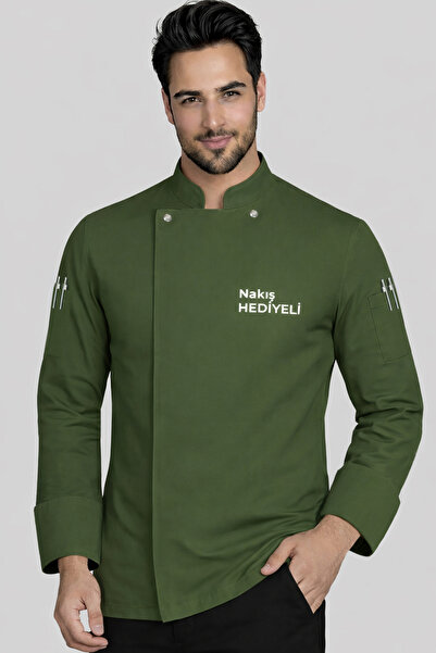 Üniformanya İsimli Erkek Aşçı Ceketi İsimli Şef Ceketi İsim Nakışlı Aşçı Kıya...