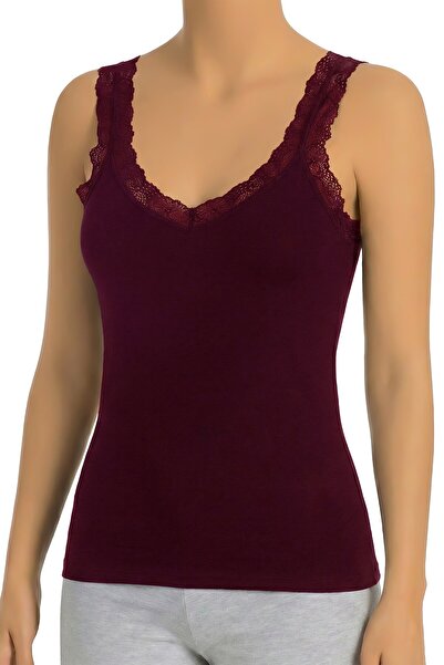 Öts Women's Tank Top with Ruffled Shoulders (96% Cotton - 4% Elastane)