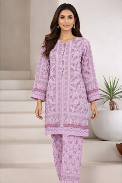 PRIYA'S PANACHE طقم ملابس باكستاني قطني مطبوع | طقم ملابس نسائية باكستانية، ف...