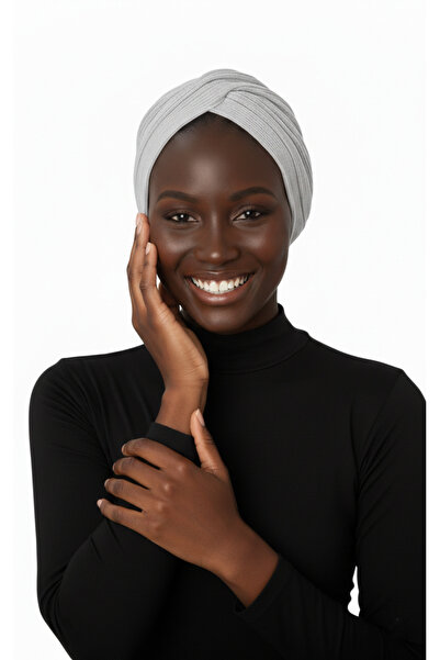 elysianfidan غطاء رأس جاهز من القطن الممشط باللون الرمادي الفاتح من كروس قماش...