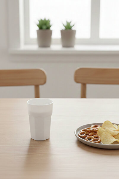 Külsan 1300.Pw - Drinkware Set of 3 White Cups 7.5 Cm, Thermoset Melamine