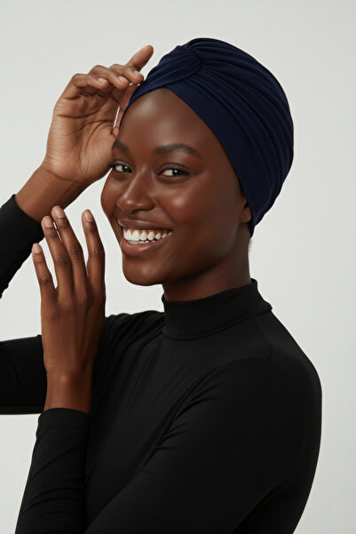 elysianfidan Hijab hijab albastru gata făcut pentru exterior și șapcă de pisc...