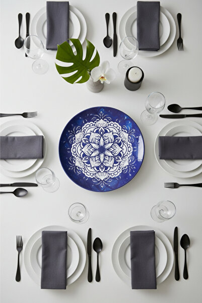 Külsan 11945.CW.LAR - طبق تيلدا لاريسا دائري 45 سم، ميلامين ثيرموسيت