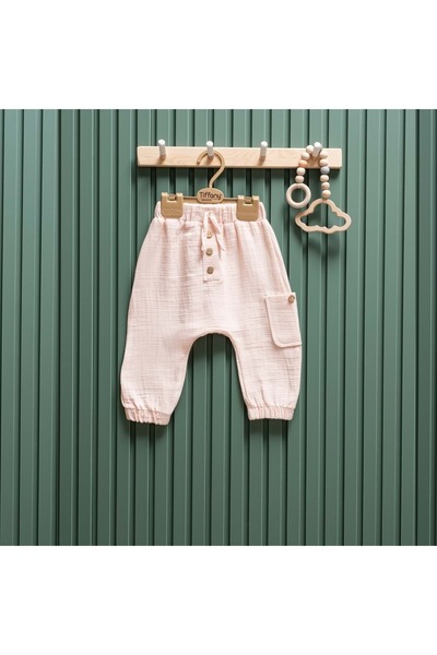 Tiffany Cep Datyli Muslin Baby Pants Powder