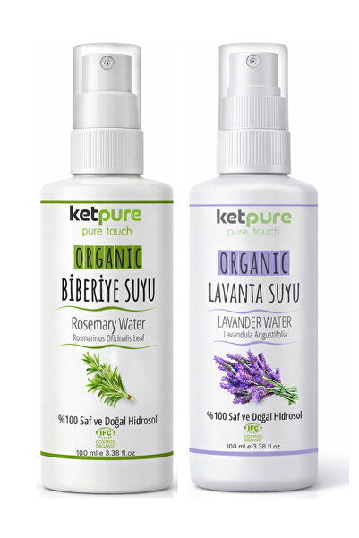 ketpure Organik Lavanta ve Biberiye Suyu (Hidrosolü) Seti 200 (100*2) ml – Sa...