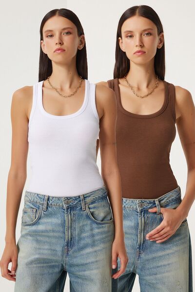 Hiccup ISTANBUL Set de 2 Topuri din Bumbac cu Guler U și Croială Mulată