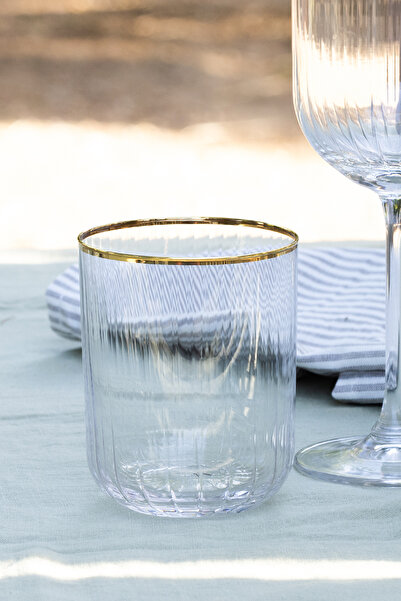 Rakle Adore Gold Set of 4 Water Glasses 350 Cc