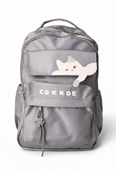 Ecrou Gray Pocket School Backpack